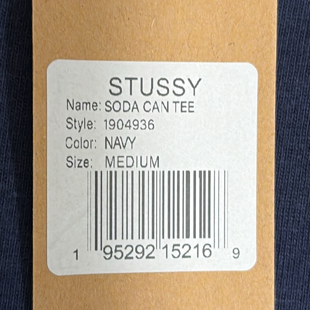 Sale Super rare Stussy Navy soda can Tee with Green Graphic size medium new - Picture 10 of 12